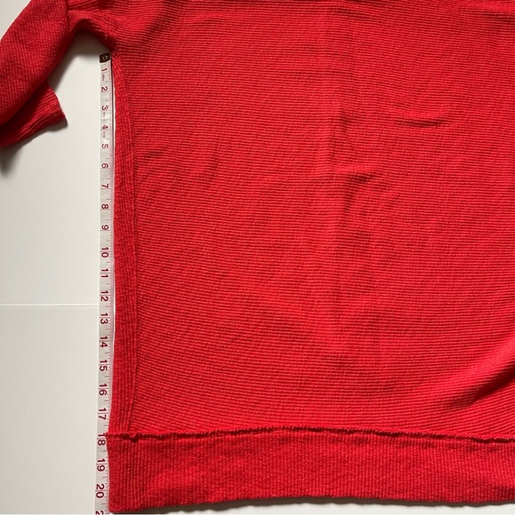 Free People We the free Mock Neck long Sleeve Casey Tunic Top in Red/Orange - Picture 7 of 12